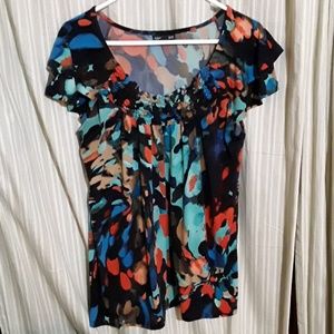 M Fashion Bug stretch ruffle sleeve blouse